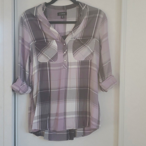 Purple Plaid Blouse - Picture 1 of 2
